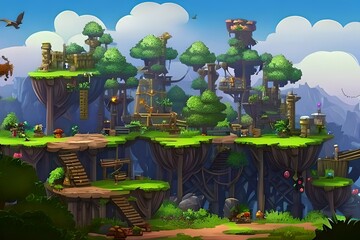 game background flat Style 2d, game background wallpaper