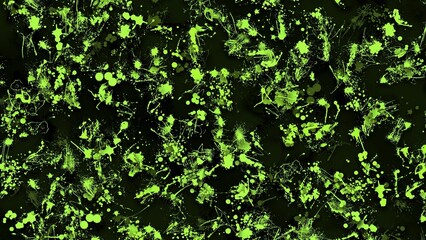 Illustration of green spots on a black background with added effects