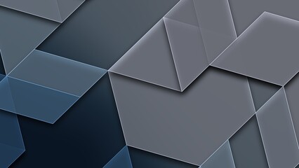 Illustration of a gray blue background with geometric shapes and added effects