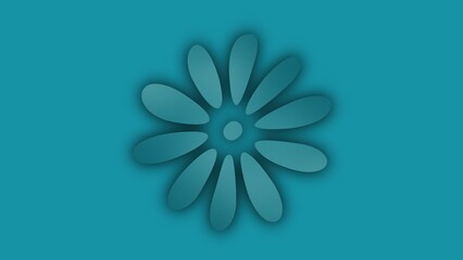 Obraz premium Illustration of a light blue background with flower shapes in the middle