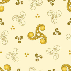 Knotted triskelion symbol pattern design