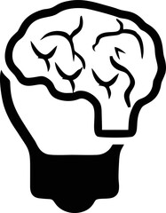 Idea icon symbol in black, creative inovation bulb symbol vector image