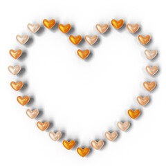 Valentine's Day Background: Frame with cute little colorful hearts (3D Rendering)