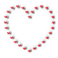 Obraz premium Valentine's Day Background: Frame with cute little colorful hearts (3D Rendering)