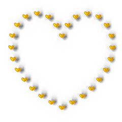 Valentine's Day Background: Frame with cute little colorful hearts  (3D Rendering)