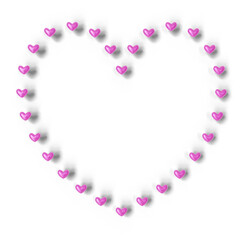 Valentine's Day Background: Frame with cute little colorful hearts  (3D Rendering)