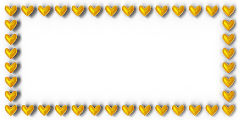 Valentine's Day Background: Frame with cute little colorful hearts  (3D Rendering)