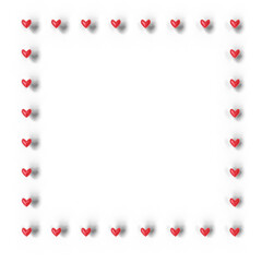 Valentine's Day Background: Frame with cute little colorful hearts  (3D Rendering)