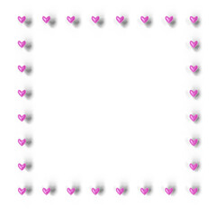 Valentine's Day Background: Frame with cute little colorful hearts  (3D Rendering)