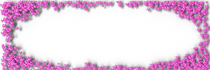 Valentine's Day Background: Frame with cute little colorful hearts  (3D Rendering)