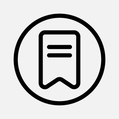Bookmark icon in line style about essentials, use for website mobile app presentation