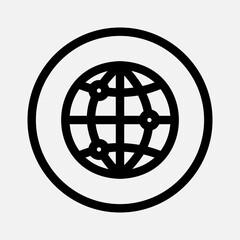 Internet icon in line style about essentials, use for website mobile app presentation