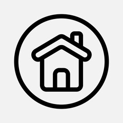 Home icon in line style about essentials, use for website mobile app presentation