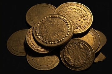 Tas de pi&egrave;ces d'or