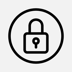 Padlock icon in line style about essentials, use for website mobile app presentation