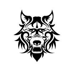 tribal wolf tribal tattoo