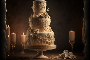 Pi&egrave;ce montr&eacute;e de g&acirc;teau de mariage blanc