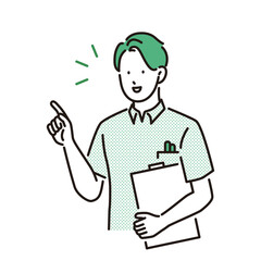 介護イメージ：説明する男性の介護スタッフ