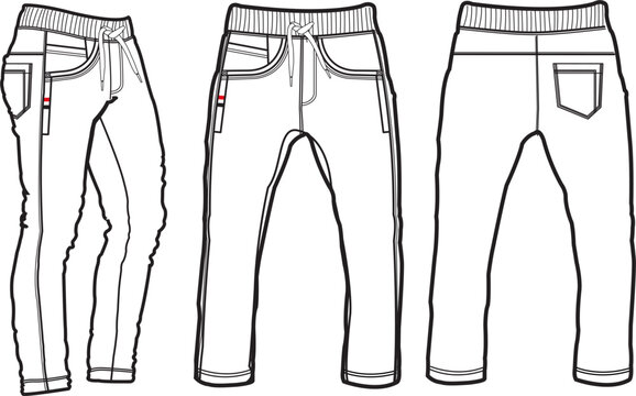 Drawing blue jeans vector illustration outline, Men's jeans clip art Stock  Vector | Adobe Stock