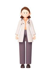 3d illustration of a sad-looking female doctor