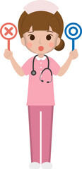 Female medical worker choice question, medical staff, emoji cartoons