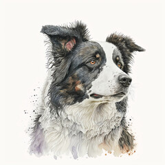 Fototapeta premium “Generative AI” Border Collie digital illustration.
