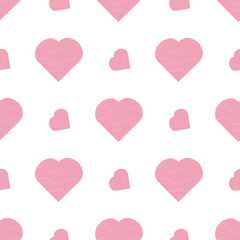 Pink heart. Pink vector heart shapes in beautiful style on white background. Vector isolated collection.