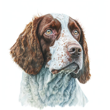 “Generative AI” Brittany dog digital illustration.