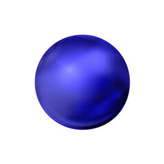 Blue sphere, ball. Mock up of clean round the realistic object, orb icon. Design decoration round shape, geometric simple, figure circle form. Isolated. Png