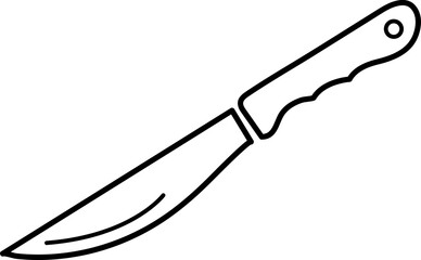 Knife icon vector, flat design outline illustration on white background..eps