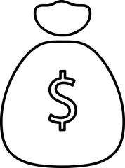 Obraz premium Money bag sign icon trendy style illustration on white background