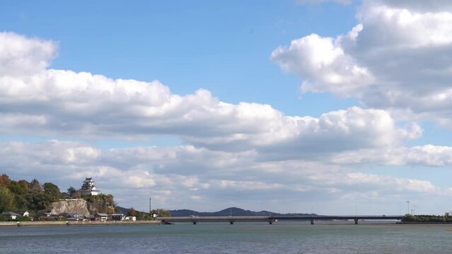 Kitsuki castle and sea in Oita, Japan