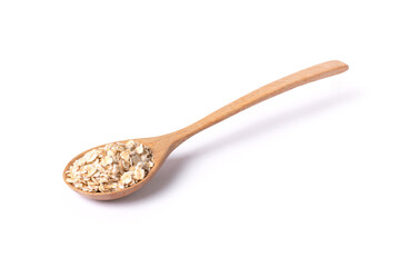 Oat flakes  isolated on white background.	