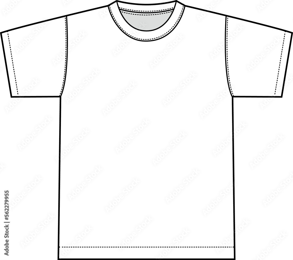 Wall mural Short sleeve T-shirts template illustration (white / front) /png, no background