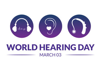 Fototapeta premium World Hearing Day Illustration to Raise Awareness on How to Prevent Deafness for Web Banner or Landing Page in Flat Cartoon Hand Drawn Templates
