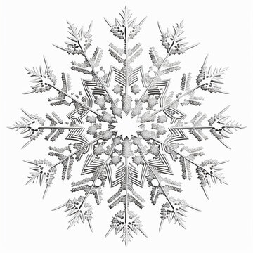 Black and White Snowflake created with generative AI