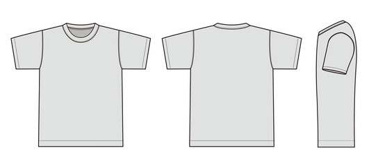 Short sleeve T-shirts template illustration (gray / side) /png, no background