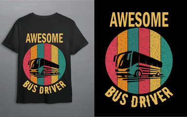 Fototapeta premium t shirt design with flag. This Bus t shirt design is a Rare design.