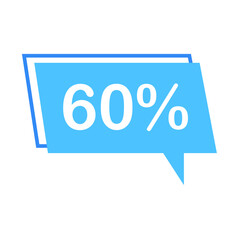Off 60. Template with discount. Sale offer price sign. Price label. Vector illustration.