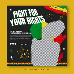 Fight for your rights. Black history month social media banner template
