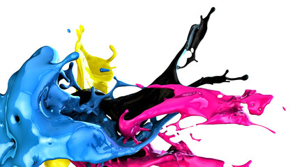 splashes of colors, cmyk concept - 562283577