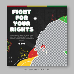 Fight for your rights. Black history month social media banner template