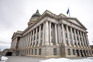Utah State Capitol Building in winter