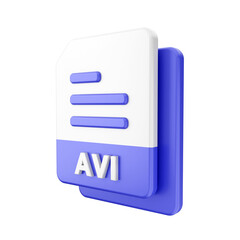 3d file AVI format icon illustration render