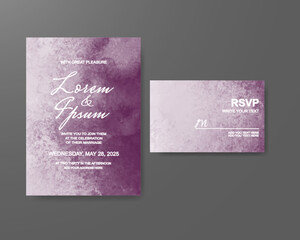 Wedding invitation with abstract watercolor background