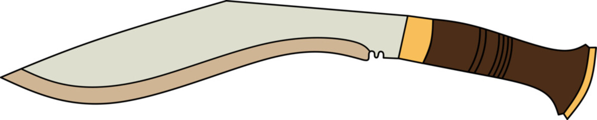 Kukri knife vector,traditional nepalese knife