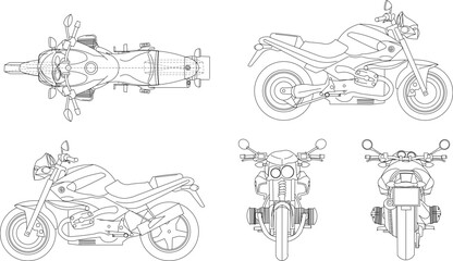 sketch vector illustration of a comfortable luxury big motorbike