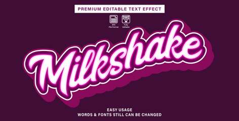 editable text effect milkshake