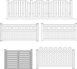 vintage classic fence illustration vector sketch