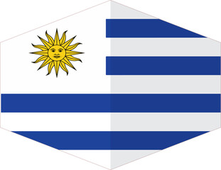 Obraz premium Uruguay flag background with cloth texture.Uruguay Flag vector illustration eps10.